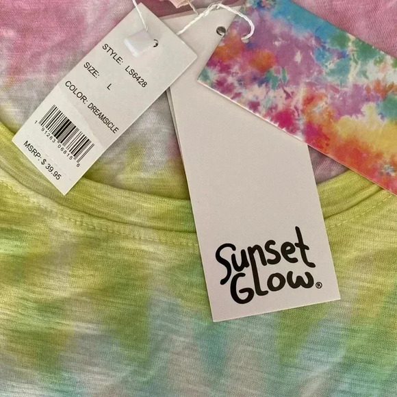 🆕Sunset Glow Pastel Tones Tie Dye Tee L🆕 - Picture 6 of 8